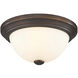 Kipson 2 Light 11 inch Rubbed Bronze Flush Mount Ceiling Light